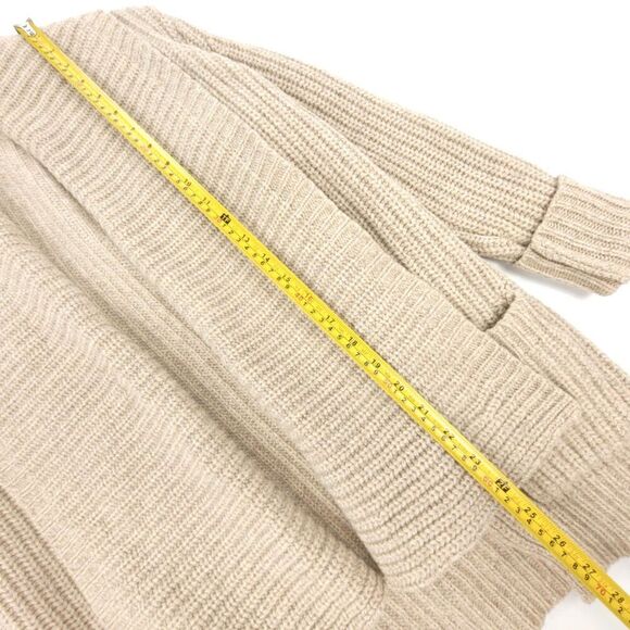 J. CREW Lambswool Shawl Collar Draped Cardigan Sweater Long Ribbed Knit Small - Picture 3 of 5